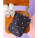 002-ブラック | ハートデザイン シューズバッグ 子供服 | devirock