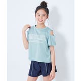 001-ネイビー-サックス | 学校にも遊びにも UVカット Tシャツ付きスクール水着3Pセット | devirock