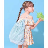 アイスブルー | メッシュ切り替え ガールズプールバッグ ナップサック | devirock