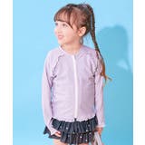 001-ライラック | UVカット ラグラン メロウフリルガールズラッシュガード | devirock