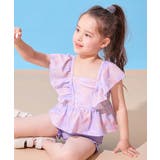 052-シェル-Sバイオレット | えらべるデザイン ボリュームフリル UVカットセパレート水着 | devirock