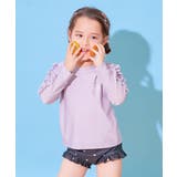 001-ライラック | UVカット フリルがかわいいラッシュ水着 セットアップ | devirock