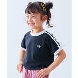 ブラック | リボン付き サイドライン ミニ丈半袖Tシャツ | devirock
