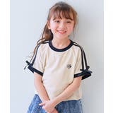 アイボリー | リボン付き サイドライン ミニ丈半袖Tシャツ | devirock