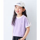 Sバイオレット | リボン付き サイドライン ミニ丈半袖Tシャツ | devirock