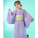 002-シェル-パープル | ふわっと立体2重帯 1人でも着られる着付け簡単 すぽっとワンピース型浴衣 | devirock