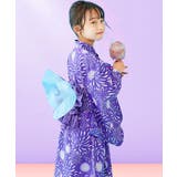009-金魚花火-バイオレット | ふわっと立体2重帯 1人でも着られる着付け簡単 すぽっとワンピース型浴衣 | devirock