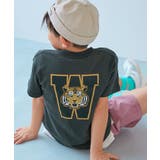 014-トラ-スミクロ | 綿100%デビラボ BOXシルエット プリント半袖Tシャツ | devirock