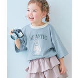 009-ペンギン-ミストブルー | 綿100% デビラボ×アニマルカレッジ BIGシルエットプリント半袖Tシャツ | devirock