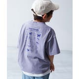 012-ドッグ-Gバイオレット | イージーウォッシュ防汚 デビラボBIGシルエット プリント半袖Tシャツ | devirock