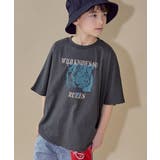 006-トラ-スミクロ | 綿100％デビラボ スーパーBIGシルエット プリント半袖Tシャツ | devirock