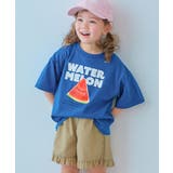 002-スイカ-クラシックブルー | 綿100％ デビラボ×モーニング フォトプリント半袖Tシャツ | devirock