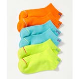 002-マルチ2 | 3足セット ネオンカラーメッシュ切り替え スニーカー丈ソックス | devirock