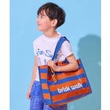 001-ボーダー-ブルー | 中身が見えにくい 総柄プールバッグトート 子供服 | devirock