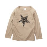 022-Dベージュ | デビラボ プリント長袖Tシャツ 子供服 | devirock