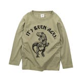 033-Lカーキ | デビラボ プリント長袖Tシャツ 子供服 | devirock
