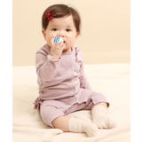 Gラベンダー | 9分丈バックフリルスウェットロンパース 子供服 キッズ | devirock