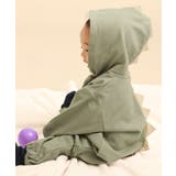 Lカーキ | 恐竜なりきりスウェットロンパース 子供服 キッズ | devirock