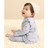 004-Gブルー | ガールズベビー 長袖ルームウェア 子供服 | devirock