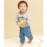 004-杢グレー | ボーイズベビー 長袖ルームウェア 子供服 | devirock