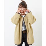 Dベージュ | 洗えるパイピングボアコート 子供服 キッズ 女の子 アウター・ジャケット | devirock