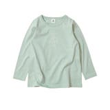 016-サックスブルー | デビラボ プリント長袖チュニック 子供服 | devirock