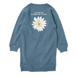 014-ブルーグレー | デビラボ プリント裏起毛ワンピース 子供服 | devirock