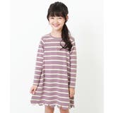 002-Dラベンダー | スカラップ長袖ワンピース 子供服 キッズ | devirock