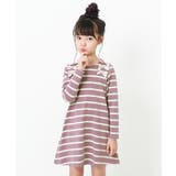 001-Dラベンダー | 肩リボン長袖ワンピース 子供服 キッズ | devirock