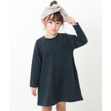 ネイビー | Aライン無地スウェットワンピース 子供服 キッズ | devirock