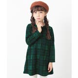 001-Dグリーン | プリント裏シャギーワンピース 子供服 キッズ | devirock