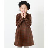 003-ブラウン | プリント裏シャギーワンピース 子供服 キッズ | devirock