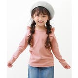 Sピンク | 肩フリル長袖Tシャツ 子供服 キッズ | devirock