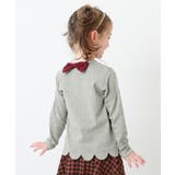 001-杢グレー | スカラップ長袖Tシャツ 子供服 キッズ | devirock