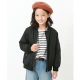 ブラック | 洗えるMA-1ジャケット 子供服 キッズ 男の子 女の子 アウター ジャケット | devirock