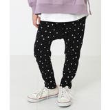 003-ブラック | プリント サルエル スウェットパンツ（ゆったり） | devirock