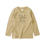 046-Dベージュ | デビラボ プリント長袖Tシャツ 子供服 | devirock