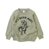 032-Lカーキ | 綿100% デビラボ プリント裏毛トレーナー② | devirock