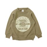 035-Lオリーブ | 綿100% デビラボ プリント裏毛トレーナー② | devirock