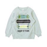 052-サックスブルー | 綿100％ デビラボ プリント裏毛トレーナー③ | devirock