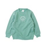 046-アッシュミント | デビラボ プリント裏起毛トレーナー 子供服 | devirock