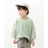 Gグリーン | 7分袖スウェットTシャツ 子供服 キッズ | devirock
