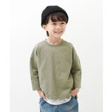 Lカーキ | 7分袖スウェットTシャツ 子供服 キッズ | devirock