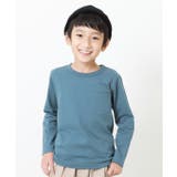 ブルーグレー | クルーネック無地長袖Tシャツ 子供服 キッズ | devirock