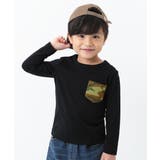 001-ブラック | 柄ポケット長袖Tシャツ 子供服 キッズ | devirock