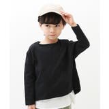 ブラック | ゆるっと無地長袖Tシャツ 子供服 キッズ | devirock