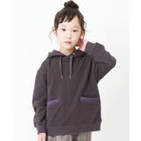 パープルグレー | ポケット付きスウェットプルパーカー 子供服 キッズ | devirock