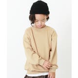 Dベージュ | ビッグシルエット裏シャギートレーナー 子供服 キッズ | devirock