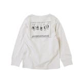 002-Lグレー | デビラボ 袖リブバックプリント長袖Tシャツ 子供服 | devirock