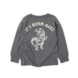 009-チャコール | デビラボ 袖リブバックプリント長袖Tシャツ 子供服 | devirock